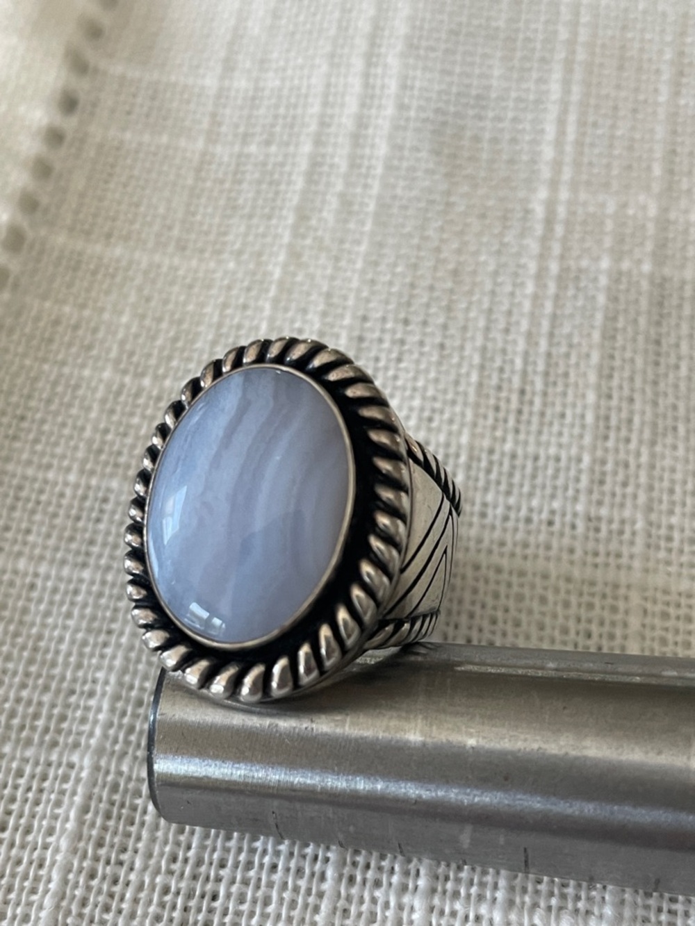 Carolyn Pollack Relios sterling blue lace agate ring